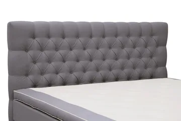 HVILA Lyx Komplett Sängpaket 180x200 cm Kontinentalsäng med knappad sänggavel i sammet - Grå - Möbler - Säng - Kontinentalsäng