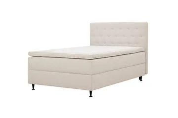 HVILA Plus Komplett Sängpaket – Kontinentalsäng 140x200 cm i Tyg med Förvaring, Sänggavel + Bäddmadrass med Fasthetsgrad Mediumfast - Ljusbeige - Möbler - Säng - Komplett sängpaket