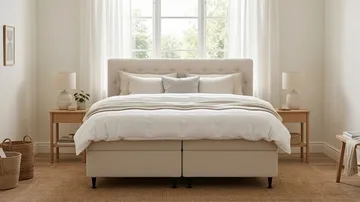 HVILA Plus Komplett Sängpaket med Förvaring 180x200 cm - Ljusbeige - Möbler - Säng - Komplett sängpaket