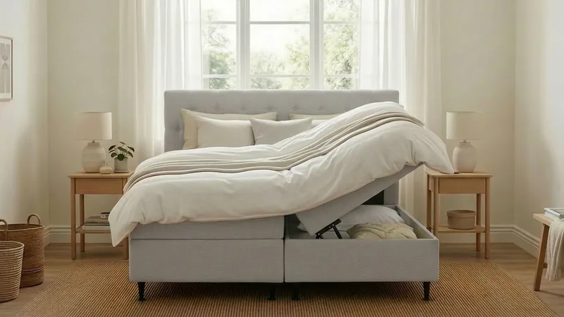 HVILA Plus Komplett Sängpaket med Förvaring 180x200 cm - Grå - Möbler - Säng - Komplett sängpaket