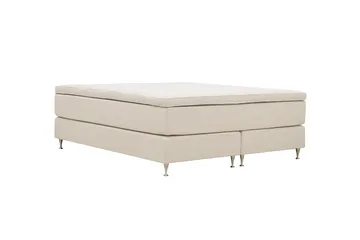 HVILA Premium Kontinentalsäng 160x200 cm - Ljusbeige Tyg - Möbler - Säng - Komplett sängpaket
