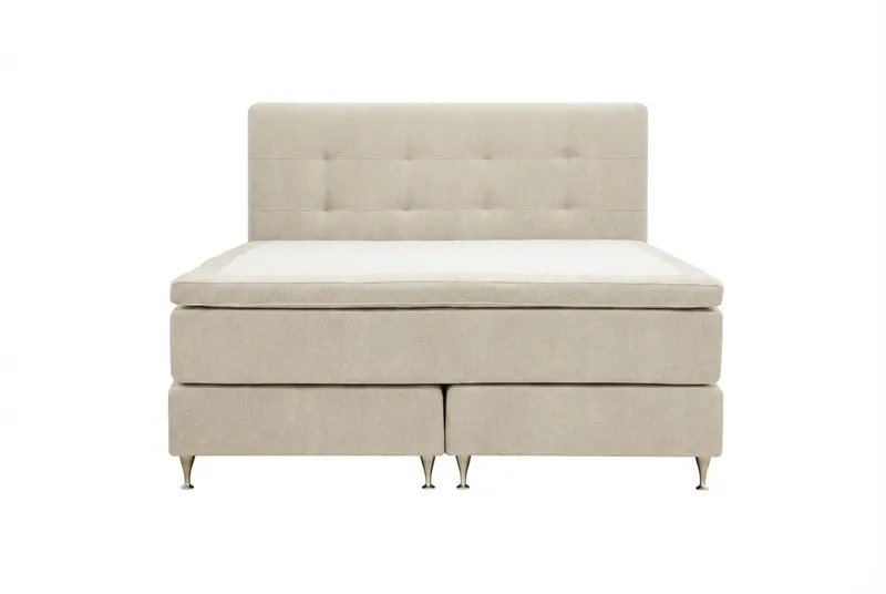 HVILA Premium Komplett Sängpaket 160x200 cm Kontinentalsäng med Sänggavel - Beige Tyg - Möbler - Säng - Kontinentalsäng