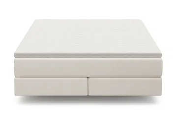 HVILA Premium Kontinentalsäng 180x200 cm med svävande effekt inkl. Bäddmadrass i Polyeterskum Mjuk/Medium med Tvättbar klädsel - Mjuk/Medium - Möbler - Säng - Komplett sängpaket
