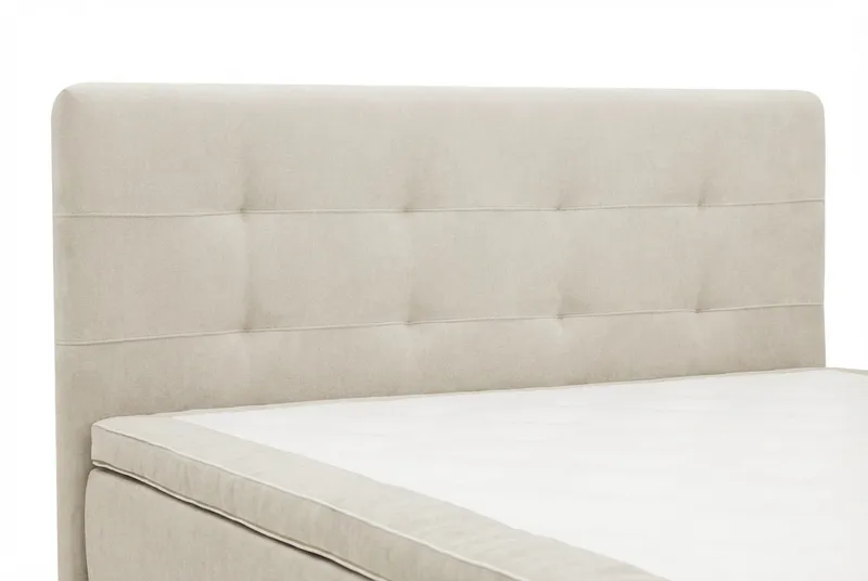 HVILA Premium Komplett Sängpaket 160x200 cm Kontinentalsäng med Sänggavel - Beige Tyg - Möbler - Säng - Kontinentalsäng