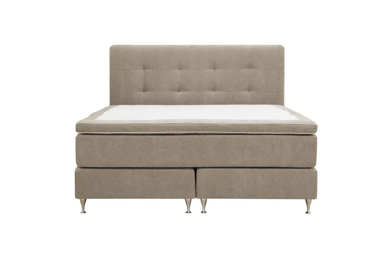 HVILA Premium Komplett Sängpaket 180x200 cm Kontinentalsäng med Sänggavel - Ljusbrun Tyg - Möbler - Säng - Kontinentalsäng