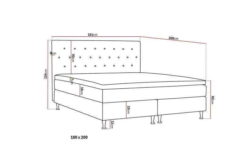 HVILA Plus Komplett Sängpaket 180x200 cm - Grå - Möbler - Säng - Komplett sängpaket