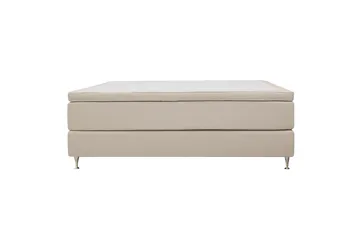 HVILA Premium Kontinentalsäng 160x200 cm - Ljusbeige Bouclé - Möbler - Säng - Kontinentalsäng