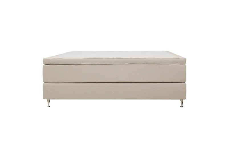 HVILA Premium Kontinentalsäng 160x200 cm - Ljusbeige Bouclé - Möbler - Säng - Kontinentalsäng