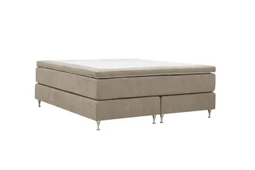 HVILA Premium Kontinentalsäng 160x200 cm - Ljusbrun Tyg - Möbler - Säng - Kontinentalsäng