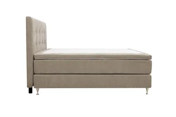 HVILA Premium Komplett Sängpaket 160x200 cm Kontinentalsäng med Sänggavel - Ljusbrun Tyg - Möbler - Säng - Kontinentalsäng