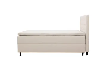 HVILA Plus Komplett Sängpaket – Kontinentalsäng 140x200 cm i Tyg med Förvaring, Sänggavel + Bäddmadrass med Fasthetsgrad Mediumfast - Ljusbeige - Möbler - Säng - Komplett sängpaket