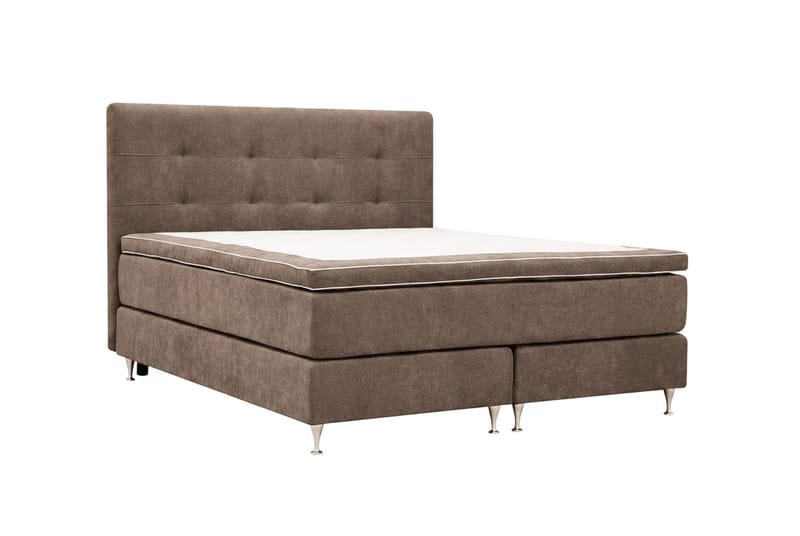 HVILA Premium Komplett Sängpaket 160x200 cm Kontinentalsäng med Sänggavel - Brun Tyg - Möbler - Säng - Kontinentalsäng