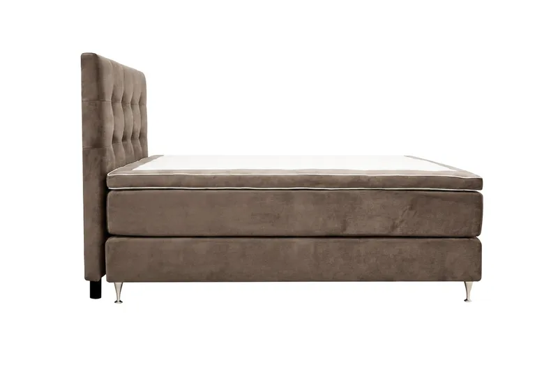 HVILA Premium Komplett Sängpaket 180x200 cm Kontinentalsäng med Sänggavel - Brun Tyg - Möbler - Säng - Kontinentalsäng
