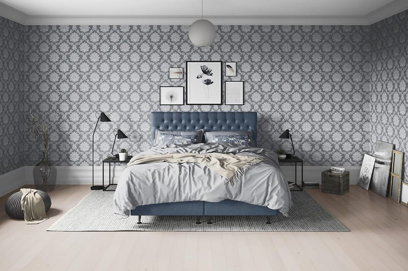 Joluma Sängpaket Fast/Medium 180x200 cm - (+Fler val) 180x200 cm Mörkblå - Möbler - Säng - Komplett sängpaket