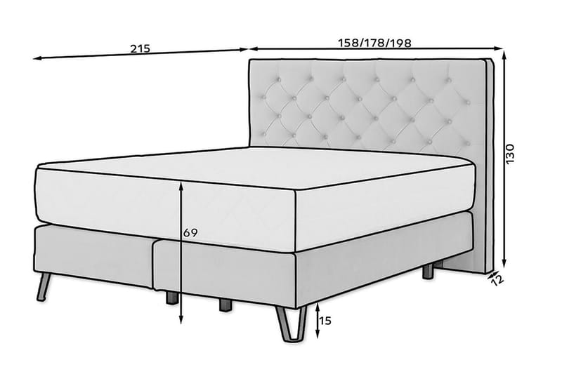 Katsumi Sängpaket Ramsäng 160x200 cm - Mörkblå - Möbler - Säng - Komplett sängpaket