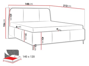 Klyra Sängram med förvaring 140x200 cm - vit - Möbler - Säng - Sängram & sängstomme
