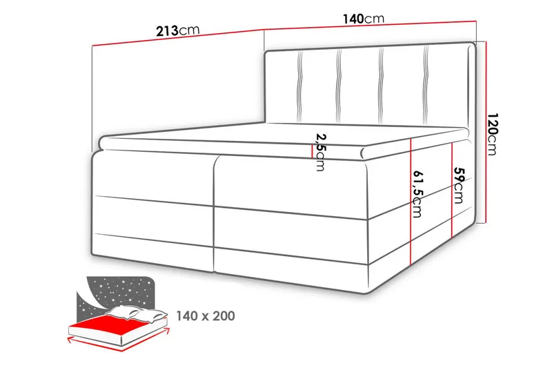 Knarrevik Kontinentalsäng 140x200 Brun - Brun - Möbler - Säng - Kontinentalsäng