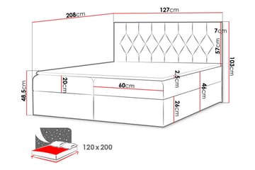 Jitendera Sängpaket Kontinentalsäng 120x200 cm med Förvaring - Grön - Möbler - Säng - Komplett sängpaket