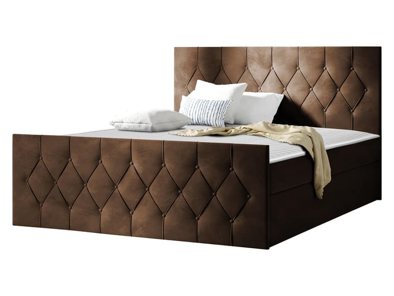 Jitendra Sängpaket Kontinentalsäng 120x200 cm med Förvaring - Brun - Möbler - Säng - Komplett sängpaket