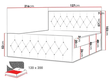 Jitendra Sängpaket Kontinentalsäng 120x200 cm med Förvaring - Gul - Möbler - Säng - Komplett sängpaket