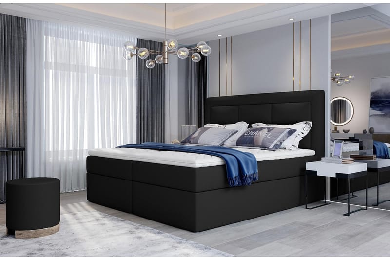 Vivera Sängpaket 160x200 cm - Läder/Svart - Möbler - Säng - Komplett sängpaket