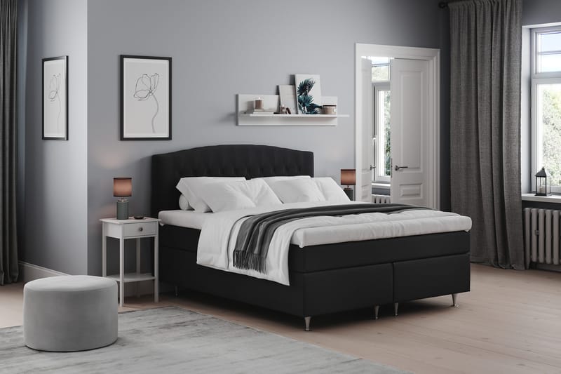 Belda Sängpaket 160x200 Fast/Medium - Svart - Möbler - Säng - Kontinentalsäng