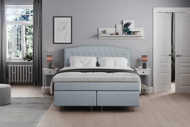 Belda Sängpaket 180x200 Fast - Ljusblå - Möbler - Säng - Kontinentalsäng