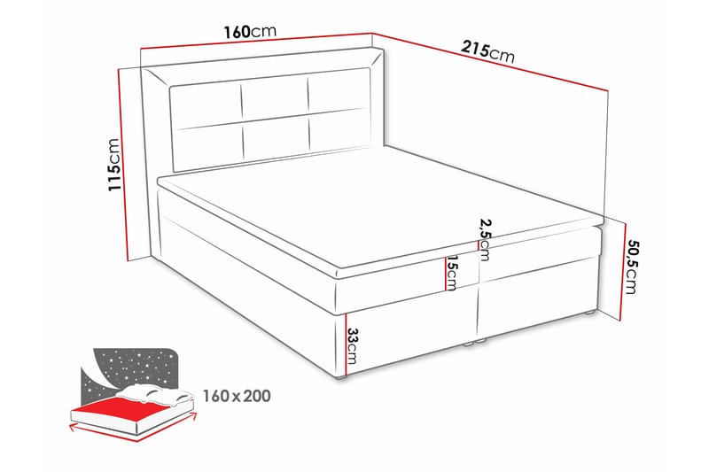 Clasic Box Kontinentalsäng 160x215 cm - Beige - Möbler - Säng - Kontinentalsäng