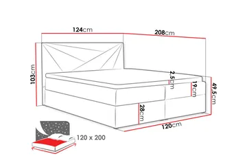 Frusci Kontinentalsäng 120x200 + Bäddmadrass - Möbler - Säng - Kontinentalsäng