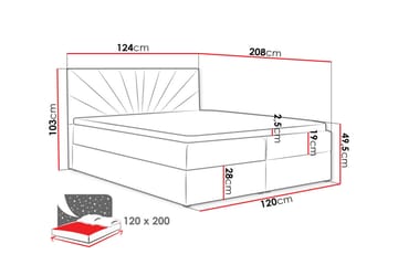 Frusci Sängpaket – Kontinentalsäng 120x200 cm med Förvaring och Sänggavel - Röd - Möbler - Säng - Kontinentalsäng