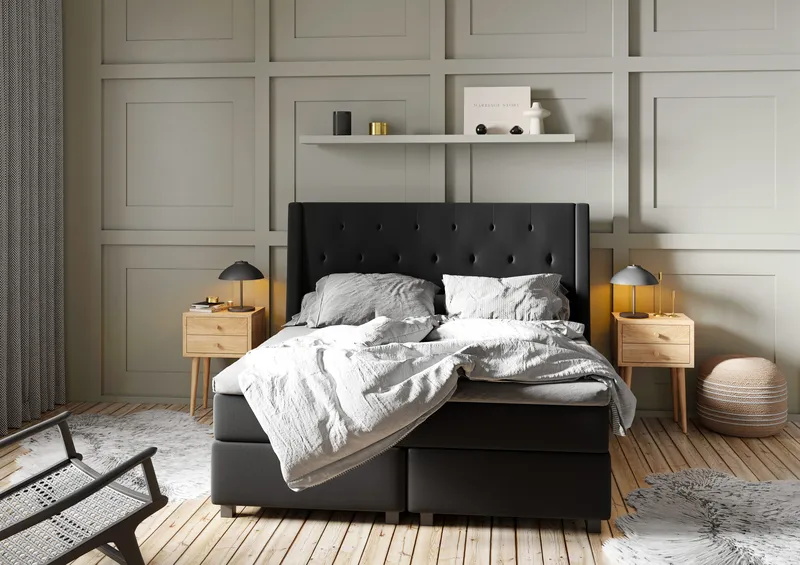 Imperia Komplett Komplett Sängpaket 160x200 cm - Svart - Möbler - Säng - Kontinentalsäng