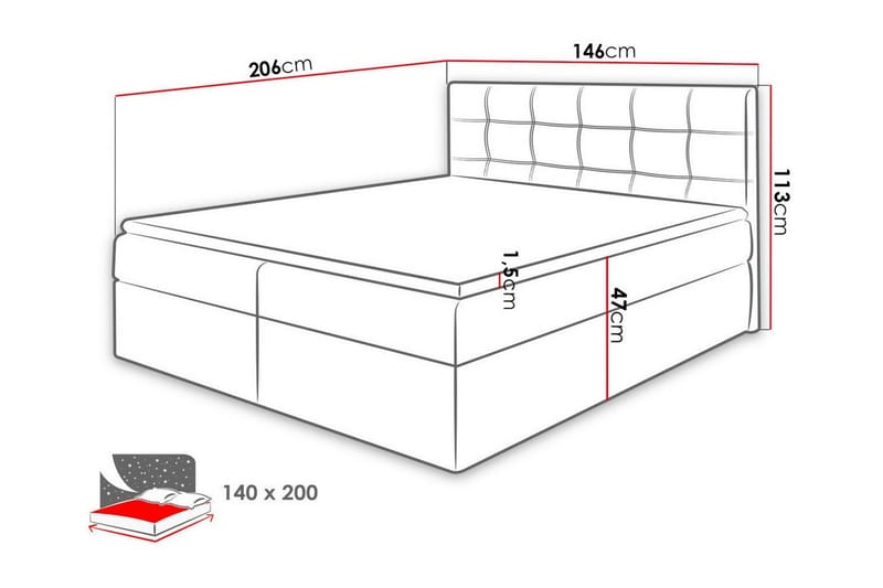 Kintore Kontinentalsäng 140x200 cm - Möbler - Säng - Kontinentalsäng