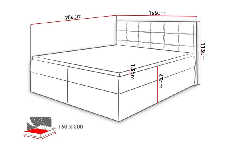Kintore Kontinentalsäng 160x200 cm - Möbler - Säng - Kontinentalsäng