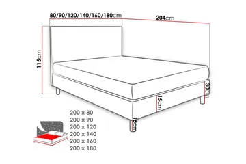 Lux Kontinentalsäng 140x204 cm - Beige - Möbler - Säng - Kontinentalsäng