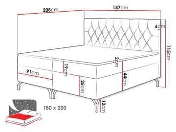 Mavik Sängpaket Kontinentalsäng med förvaring 180x200 cm - beige - Möbler - Säng - Kontinentalsäng