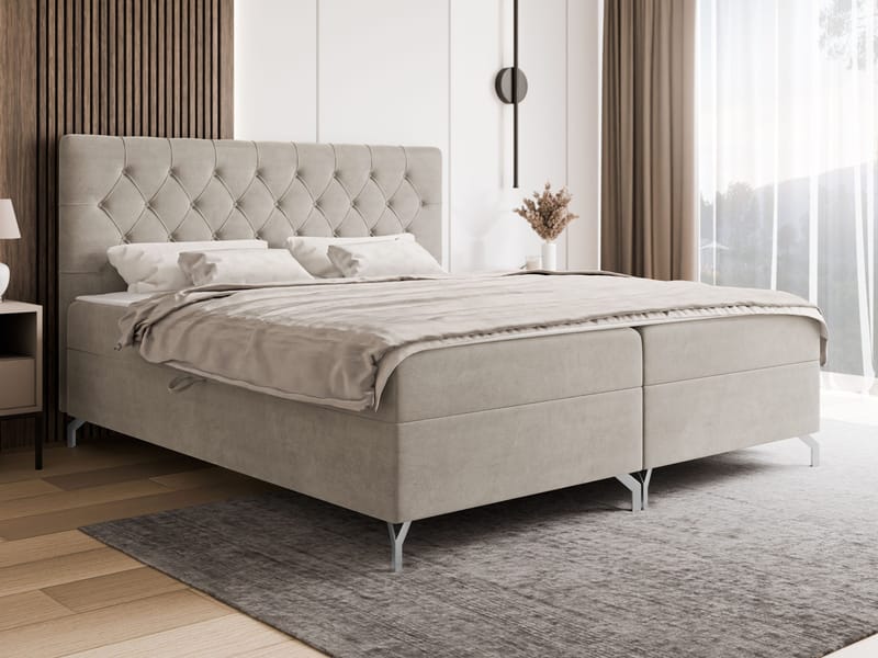 Mavik Sängpaket Kontinentalsäng med förvaring 180x200 cm - beige - Möbler - Säng - Kontinentalsäng
