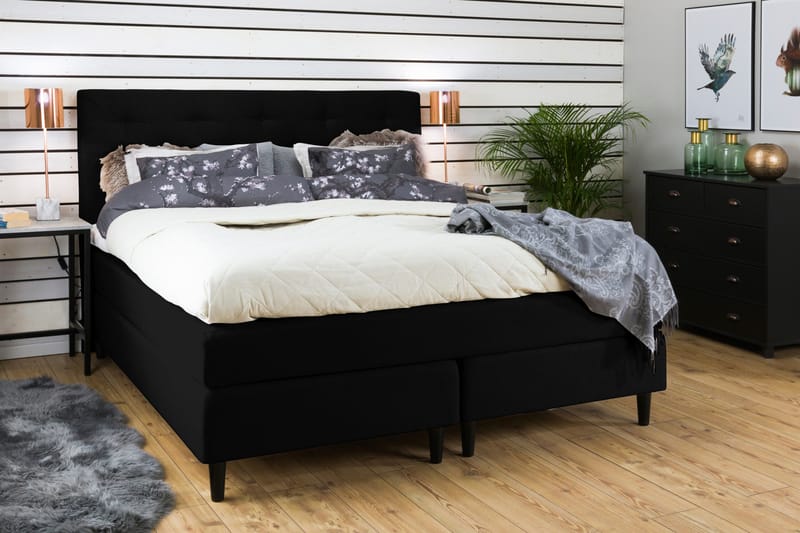 Nice Deluxe Kontinentalsäng 160x200 - Svart - Möbler - Säng - Kontinentalsäng