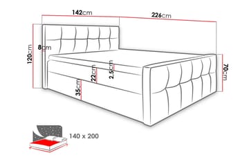 Norrbacksjö Kontinentalsäng 140x200 cm - Svart - Möbler - Säng - Kontinentalsäng