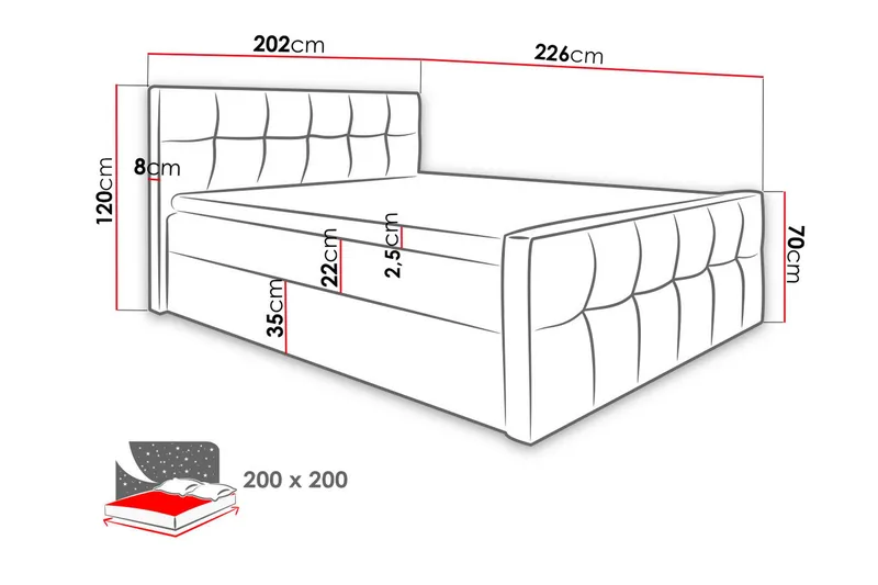 Norrbacksjö Kontinentalsäng 200x200 cm - Vit - Möbler - Säng - Kontinentalsäng