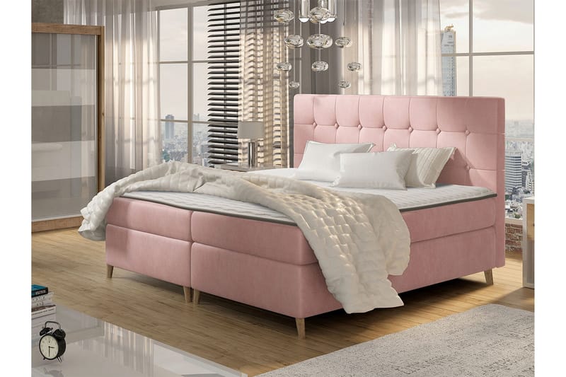 Sandham Kontinentalsäng 160x200 cm - Rosa - Möbler - Säng - Kontinentalsäng