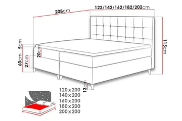 Sandham Kontinentalsäng 180x200 cm - Gul - Möbler - Säng - Kontinentalsäng