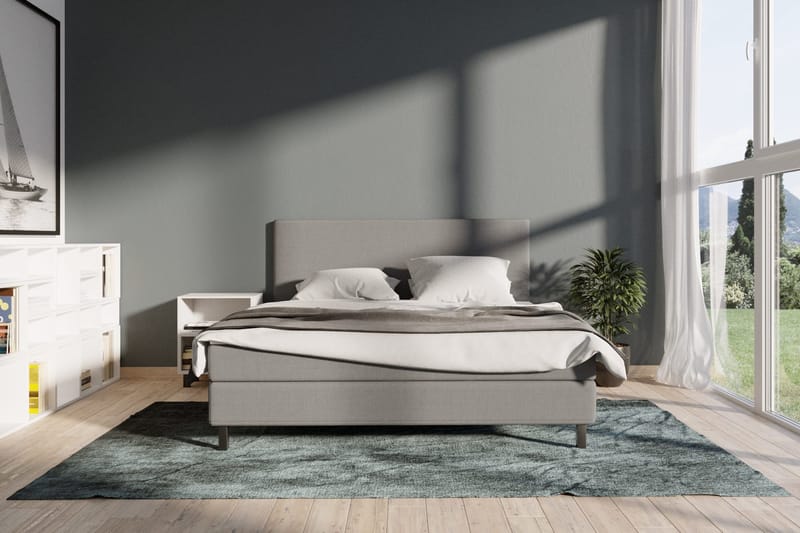 Select No 1 Komplett Sängpaket 210x210 - Ljusgrå/Svart - Möbler - Säng - Kontinentalsäng