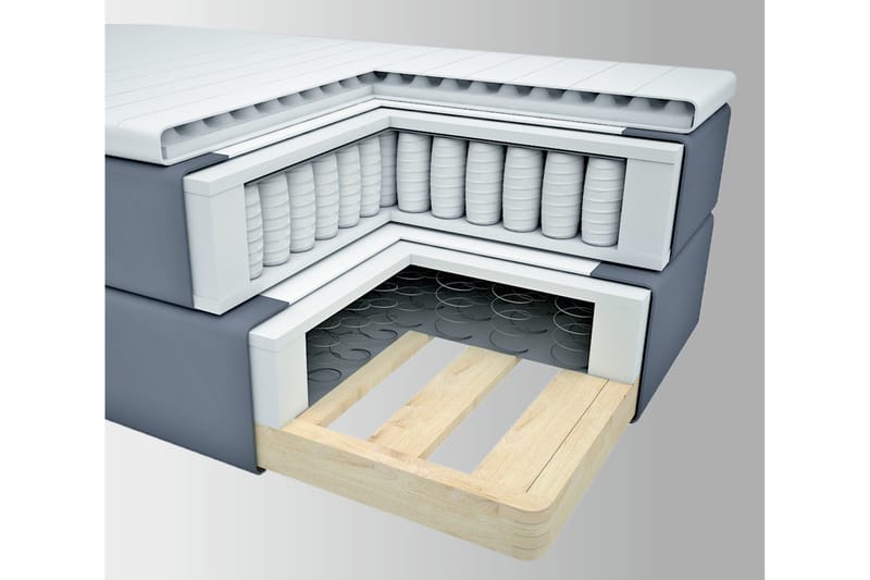 Select No 2 Komplett Sängpaket 140x200 - Ljusgrå/Svart - Möbler - Säng - Kontinentalsäng