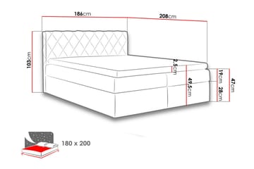 Korshavn Kontinentalsäng 180x200 - Blå - Möbler - Säng - Kontinentalsäng