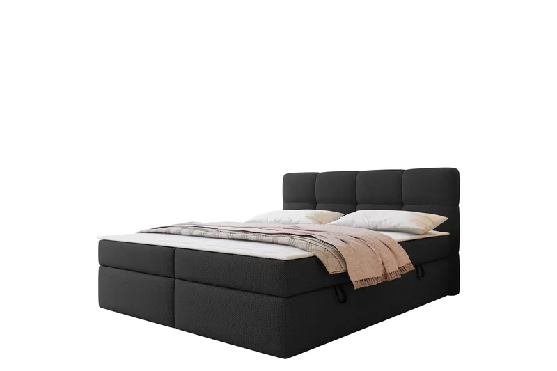 Leckersbo Komplett Sängpaket Kontinentalsäng med förvaring 160x200 cm, Svart