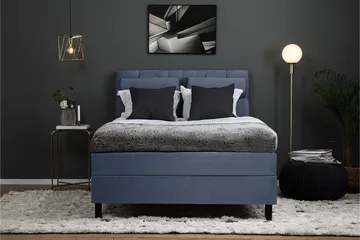 Lucky Komplett Sängpaket 140x200 Latex Diamant Sänggavel - Nackkudde Stor Mörkblå - Möbler - Säng - Komplett sängpaket