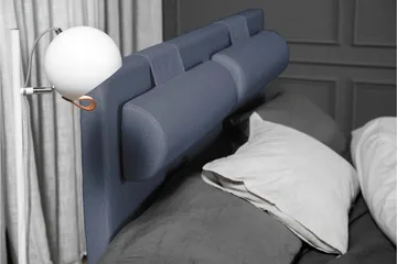 Lucky Komplett Sängpaket 140x200 Memory Slät Sänggavel  N - Nackkudde Stor Mörkblå - Möbler - Säng - Komplett sängpaket