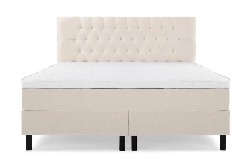 Lucky Komplett Sängpaket 160x200 Skum Diamant Sänggavel - Beige - Möbler - Säng - Kontinentalsäng