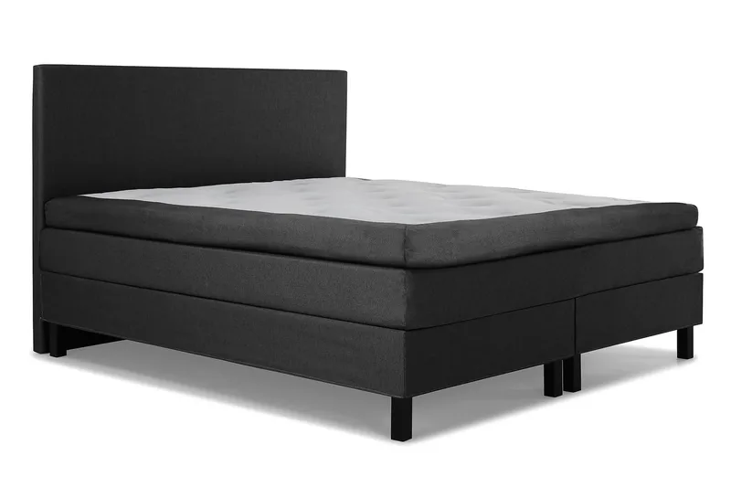 Lucky Komplett Sängpaket 160x200 Polyeter Slät - Svart/Grå - Möbler - Säng - Komplett sängpaket