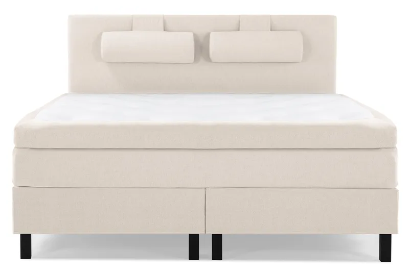 Lucky Komplett Sängpaket 160x200 Polyeter Slät Sänggavel - Nackkudde Stor Beige - Möbler - Säng - Kontinentalsäng